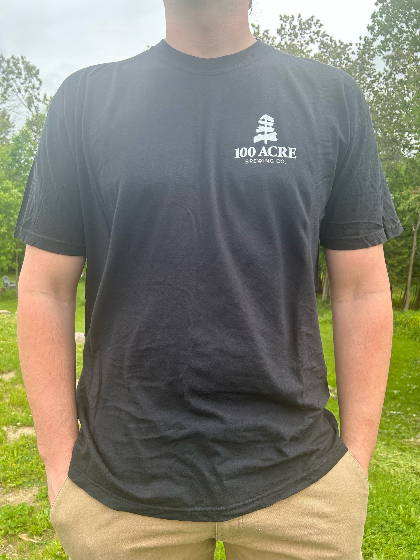 100 Acre - Double Logo Black Tee