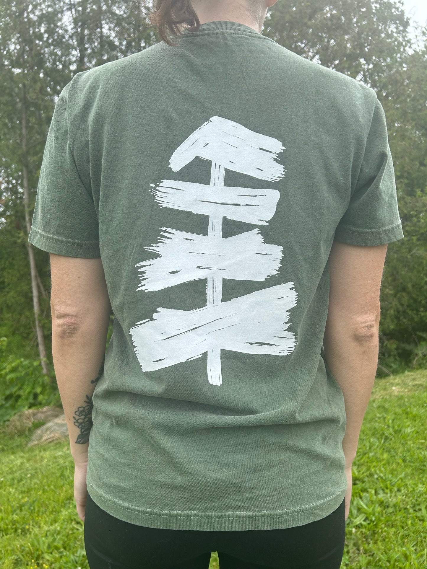 100 Acre - Double Logo Green Tee